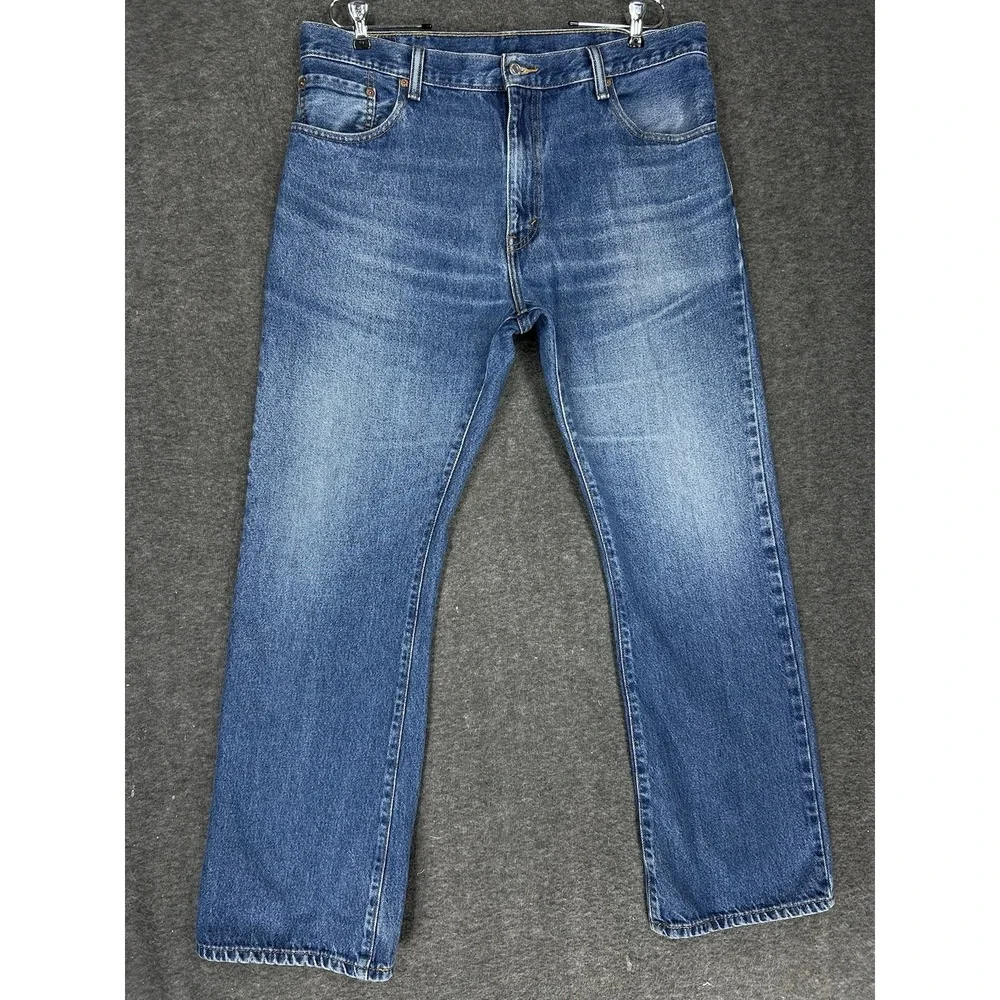 Levis 517 Bootcut Jeans Mens 38x32 Blue Denim Medium Wash Denim Faded whiskering